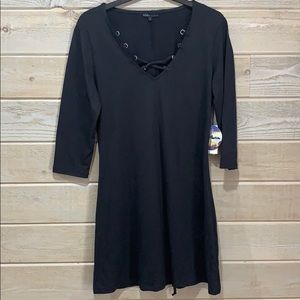 Long sleeve lace up dress